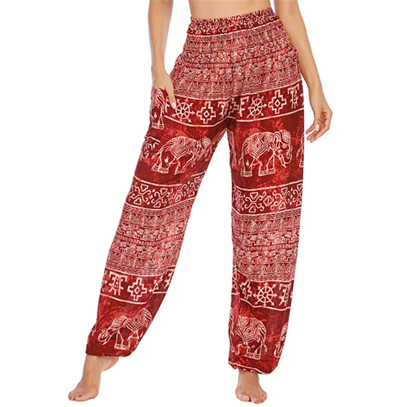 Yoga Pants Women Hippie Harem Printed Leggings Boho High Waisted Pantalone De Mujer Cintura Alta Calca Feminina Beach