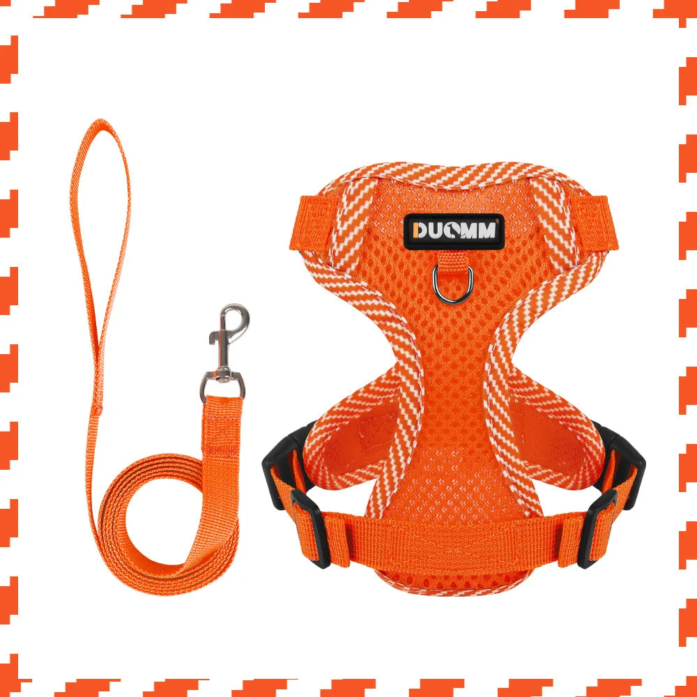 New Breathable Reflective Dog Harness Vest Easy To Wear Comfortable Adjustable Pet Harness for Small Medium Dogs