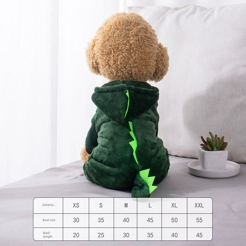 Cat Clothes Tiger Outfit Thermal Cotton-Padded Clothes Kitten Blue Cat British Shorthair Muppet Autumn and Winter Pet Dog Four-Legged Clothes