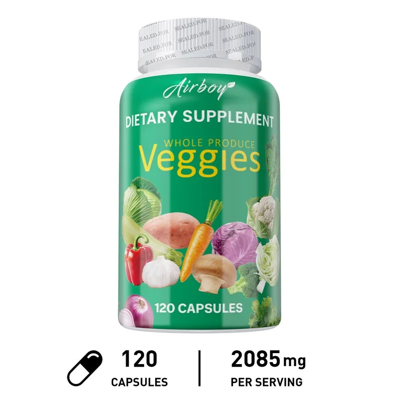 Veggies Supplement Filled with Vitamins and Minerals Promote Antioxidants Increase Immune Defense