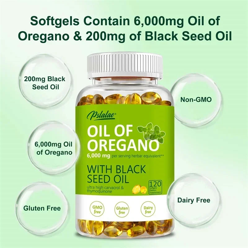 Oregano Oil Softgels - Balance Intestinal Flora, Promotes Digestion, Supports Gut, Digestive & Immune Health