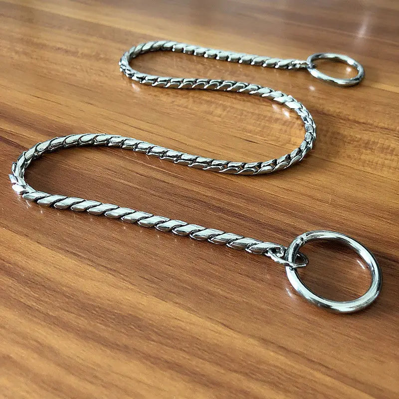 Copper Snake P Chain Dog Collar Small Puppy Large Dog Collar Necklace Choker Pet Training Supplies Slip Collar Gold Sliver Black