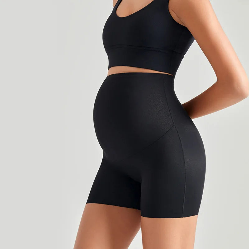 Maternity Safety Pants for Summer Crotch-free Underwear High-waisted Large-size High-elastic Maternity Leggings
