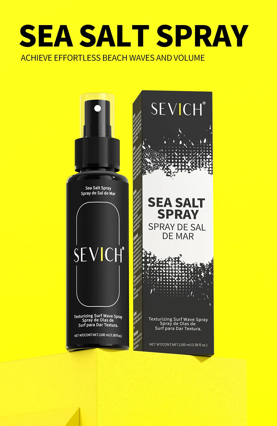 100ml Natural Sea Salt Spray For Hair Men Women Instant Texture Volume Hair Volume Powder Long-Lasting Hold Wave Hair Spray Set