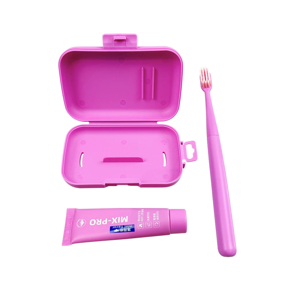 Dental Oral Care Cleaning Kit Portable Toothbrush Toothpaste Case Travel Toothbrush Soft Bristle Adult Tooth Brush Personal Care