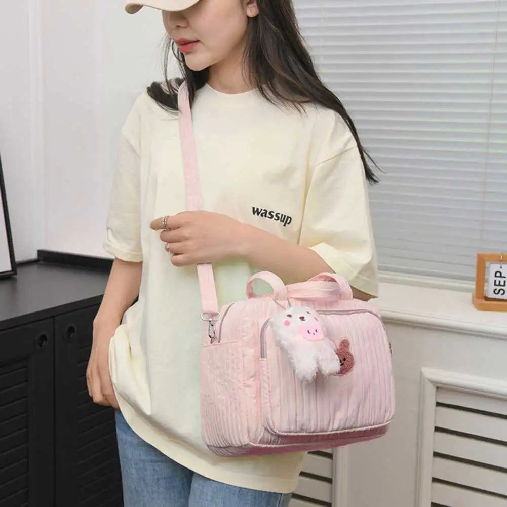 Mommy Stroller Nappy Bag Portable Cute Cartoon Multi-function Large Capacity Baby Diaper Bags with Pendant Nylon Mom Travel Tote