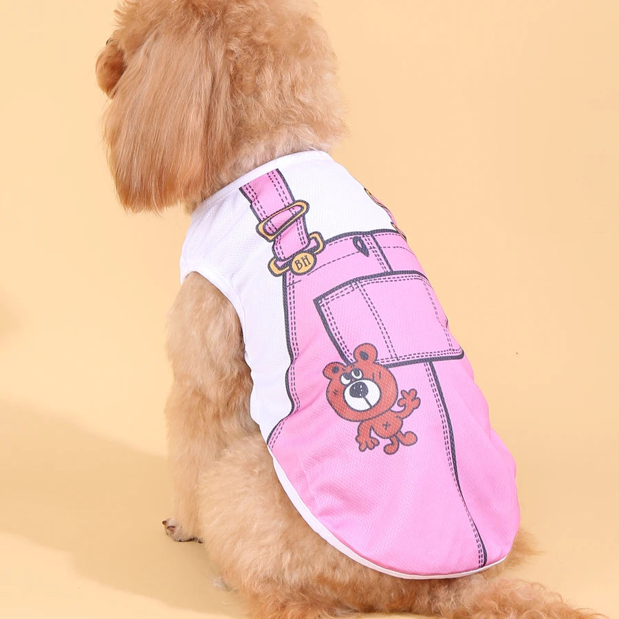 Summer Small Dog Clothes Pets Clothing Cartoon Dog Shirt Chihuahua Tshirt Puppy Vest Yorkshire Terrier Pet Clothes Ropa Perro