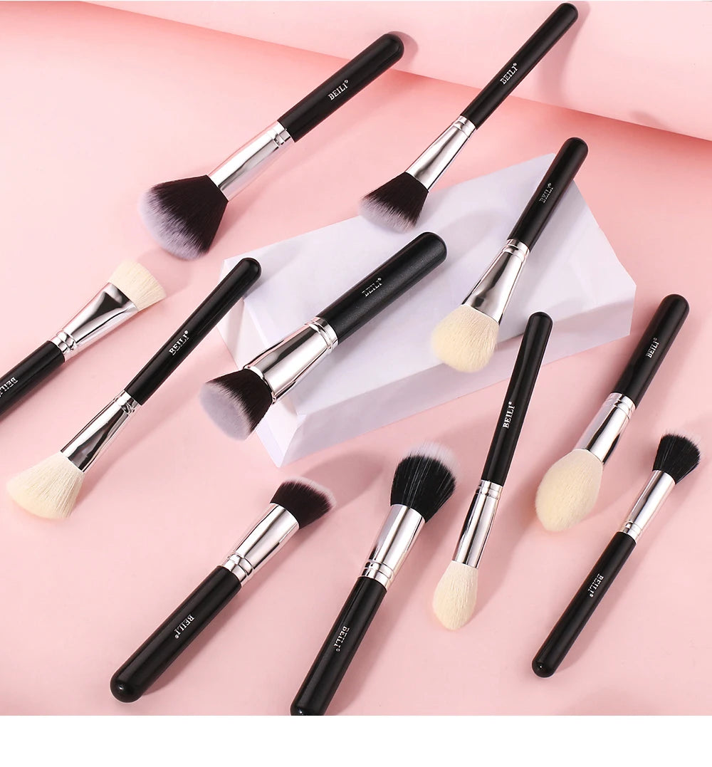 BEILI Black Makeup brushes set Professional Natural goat hair brushes Foundation Powder Contour Eyeshadow make up brushes