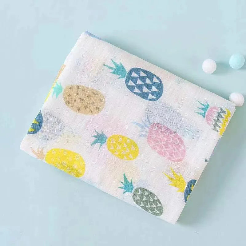 110cm Baby Swaddle Blanket Dual Layers Blankets For Boys Girls Organic Cotton Soft Newborn Swaddle Wrap Burping Clothes