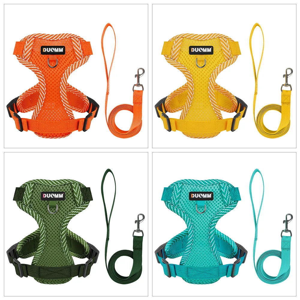 New Breathable Reflective Dog Harness Vest Easy To Wear Comfortable Adjustable Pet Harness for Small Medium Dogs