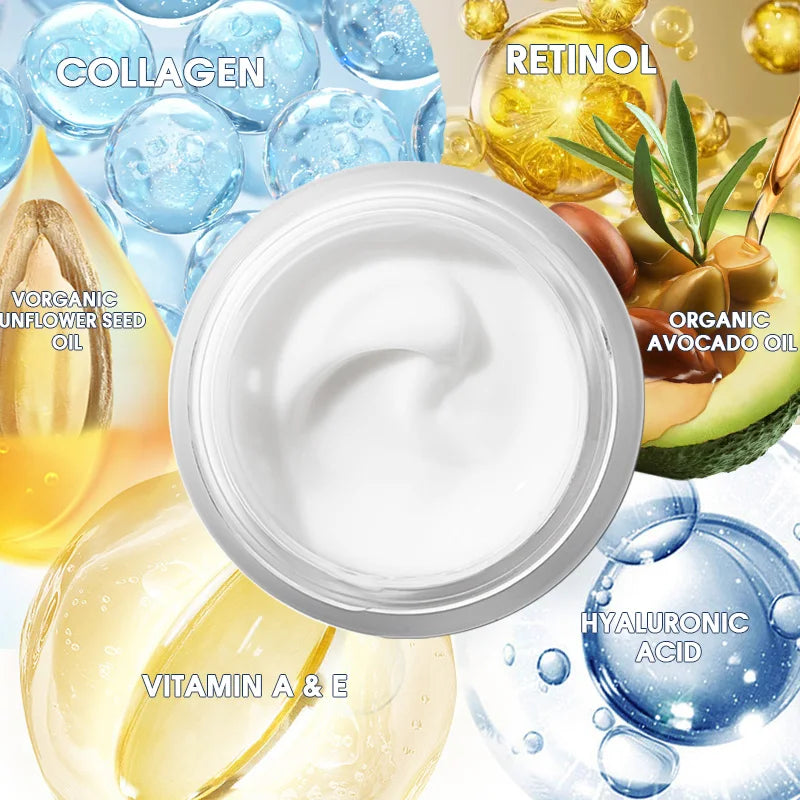 Collagen Face Cream Hyaluronic Acid Anti Wrinkle Men's Moisturizing Cream Retinol Reduce Fine Lines Anti-aging Skincare Products