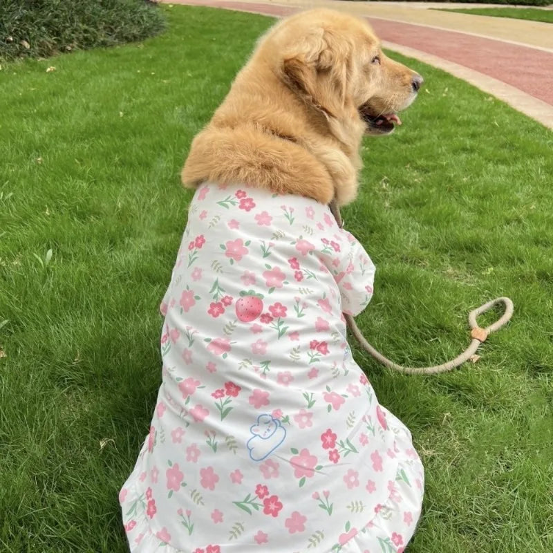 Summer Large Dog Cooling Clothes Cute Pet Dog Princess Dresses Medium Big Dogs Summer Vest Labrador Golden Retrievers Clothes