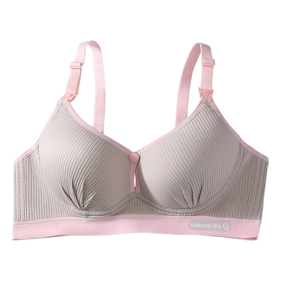 Maternity Nursing Bra No Underwire Front Open Gathered Support Cups Bralette Soft Comfort for Pregnant Women Underwear Clothing