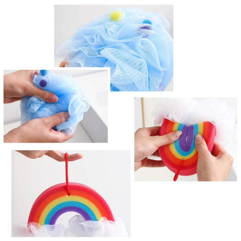 Bath Sponge Ice Cream Exfoliating Loofah Body Scrubber Shower Cleaning Loofahs Bathroom Men Women Bathing Accessories