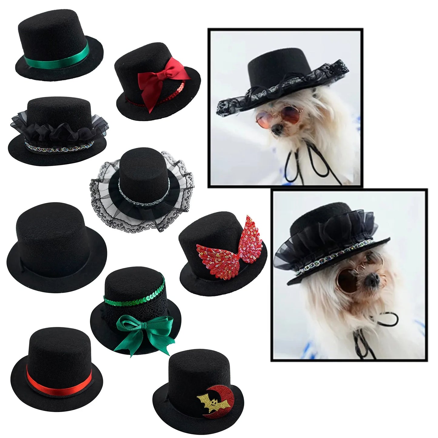 Festival Dog Hat Dogs Cat Wedding Party Gentleman Hats Caps For Puppy Kitten Headwear Pet Halloween Photo Prop Top Hat Accessory