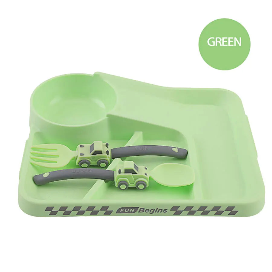 Children's Feeding Dish Set of Dishes for Baby Stuff Suction Cup Plate Aesthetic Tableware for Kids Plates Utensils Dinner Kit