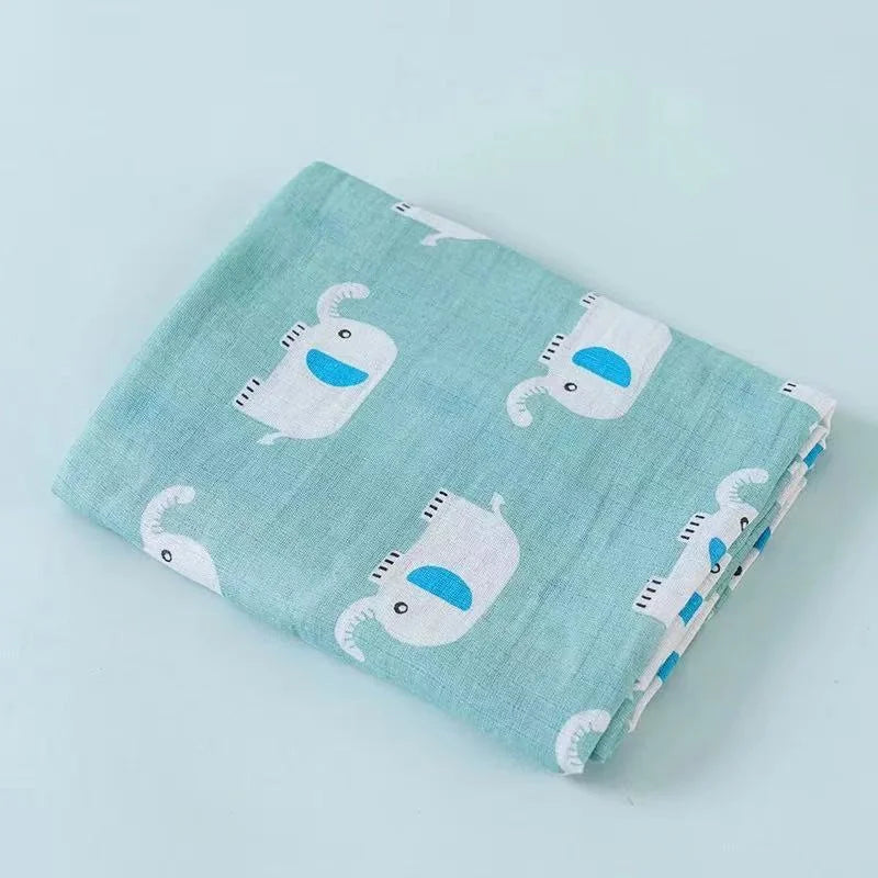 110cm Baby Swaddle Blanket Dual Layers Blankets For Boys Girls Organic Cotton Soft Newborn Swaddle Wrap Burping Clothes