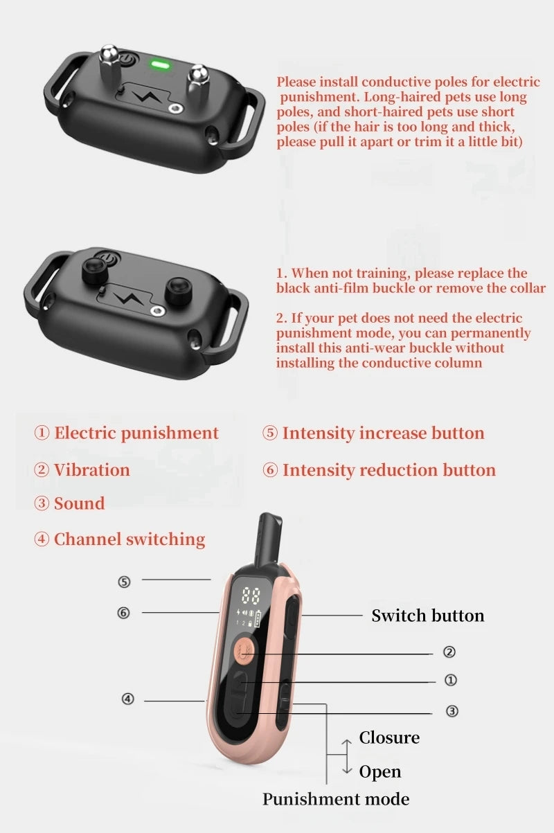 YHLC 1100m Cat Shock Collar,Cat Training Collar with Remote,Cat Stop Meowing Collar, Remote Control/Automatic Anti-Meow for Cats