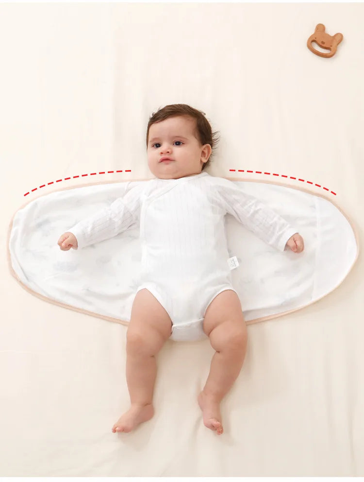 Baby Swaddle Blanket 0-6 Months Strap Protect Belly Baby Sleeping Blanket Wrap for New Born Thin-style for Summer