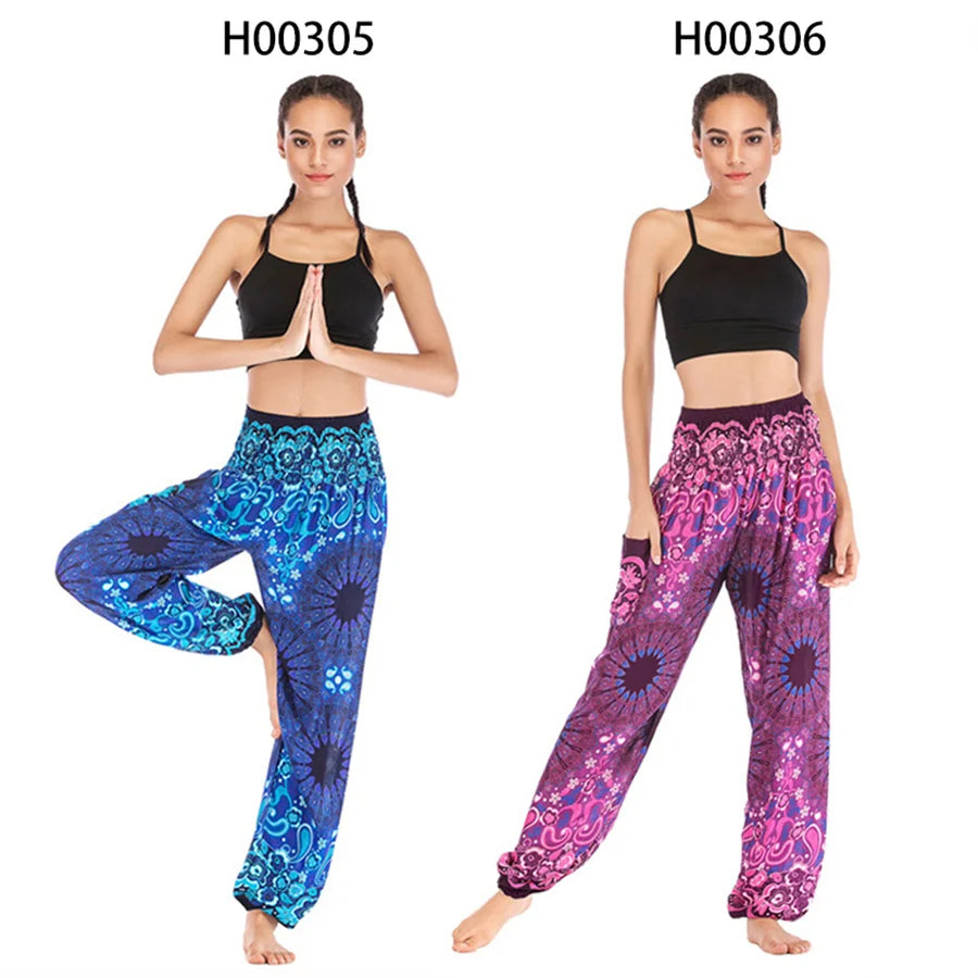 Yoga Pants Women Hippie Harem Printed Leggings Boho High Waisted Pantalone De Mujer Cintura Alta Calca Feminina Beach