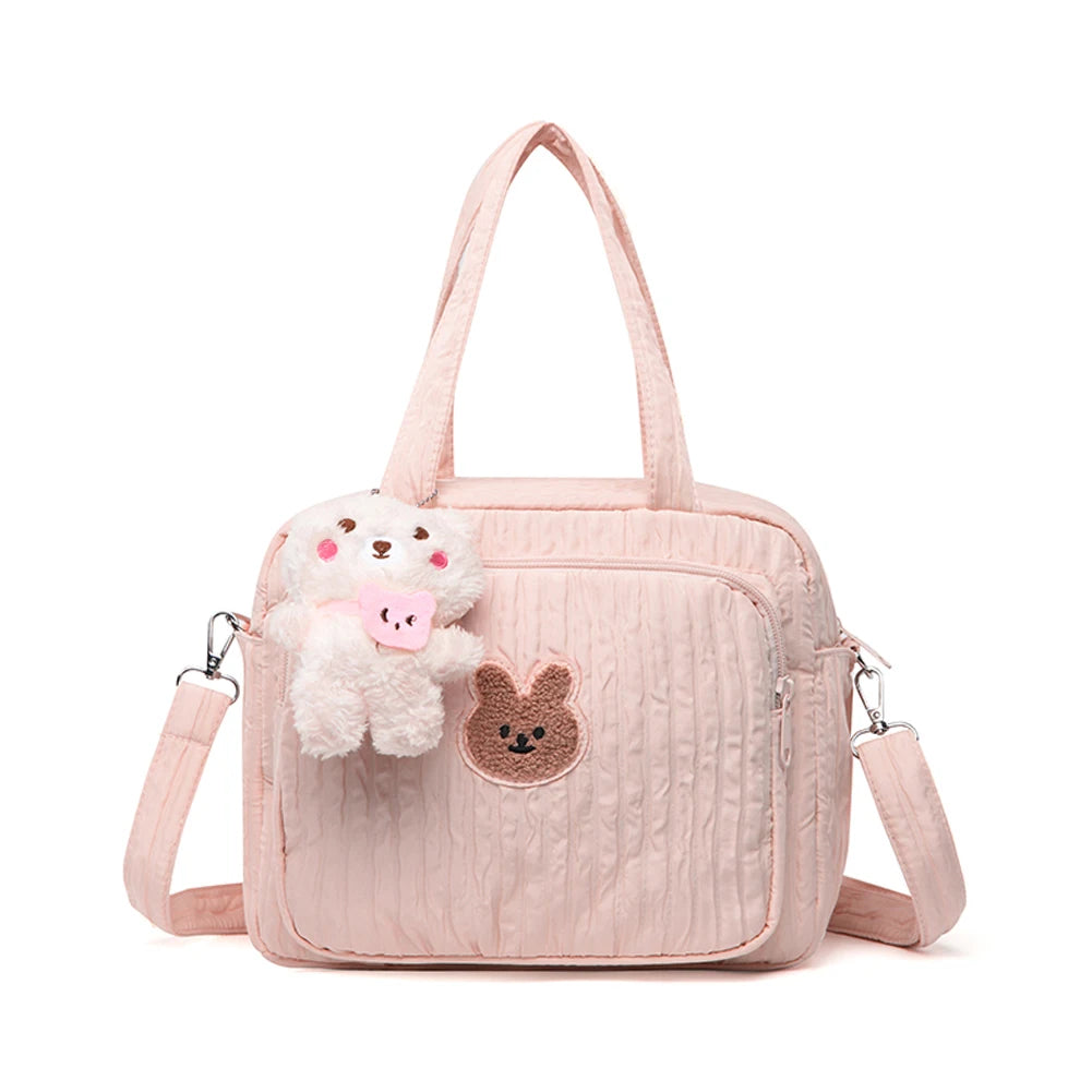 Mommy Stroller Nappy Bag Portable Cute Cartoon Multi-function Large Capacity Baby Diaper Bags with Pendant Nylon Mom Travel Tote
