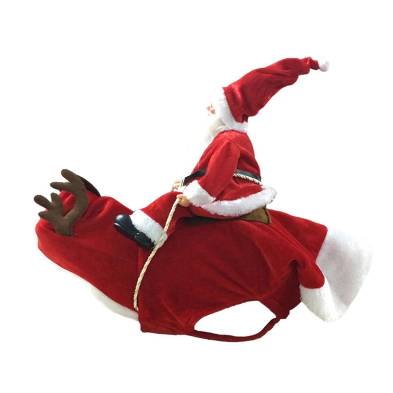 Pet Christmas Clothes Santa Claus Dog Costume Puppy Coat Jacket Suit with Cap Clothing Cosplay For Small Medium Large Dogs Cats