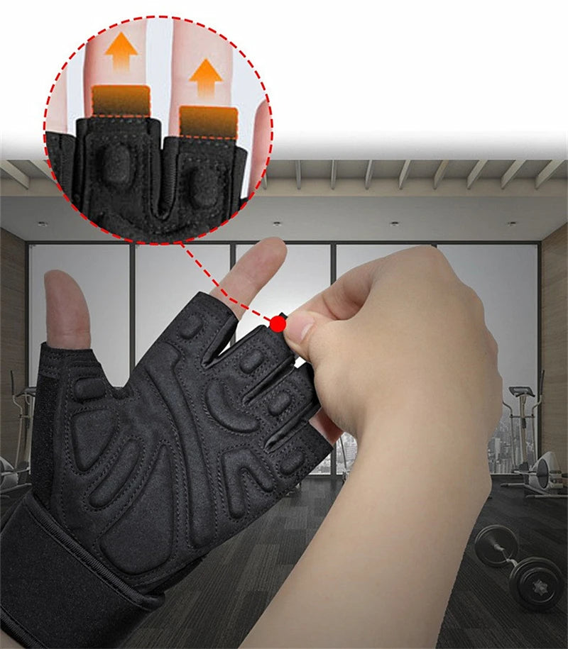 Half Finger Bodybuilding Gym Gloves Weightlifting Dumbbell Kettlebell Training Workout Fitness Gloves For Man Women
