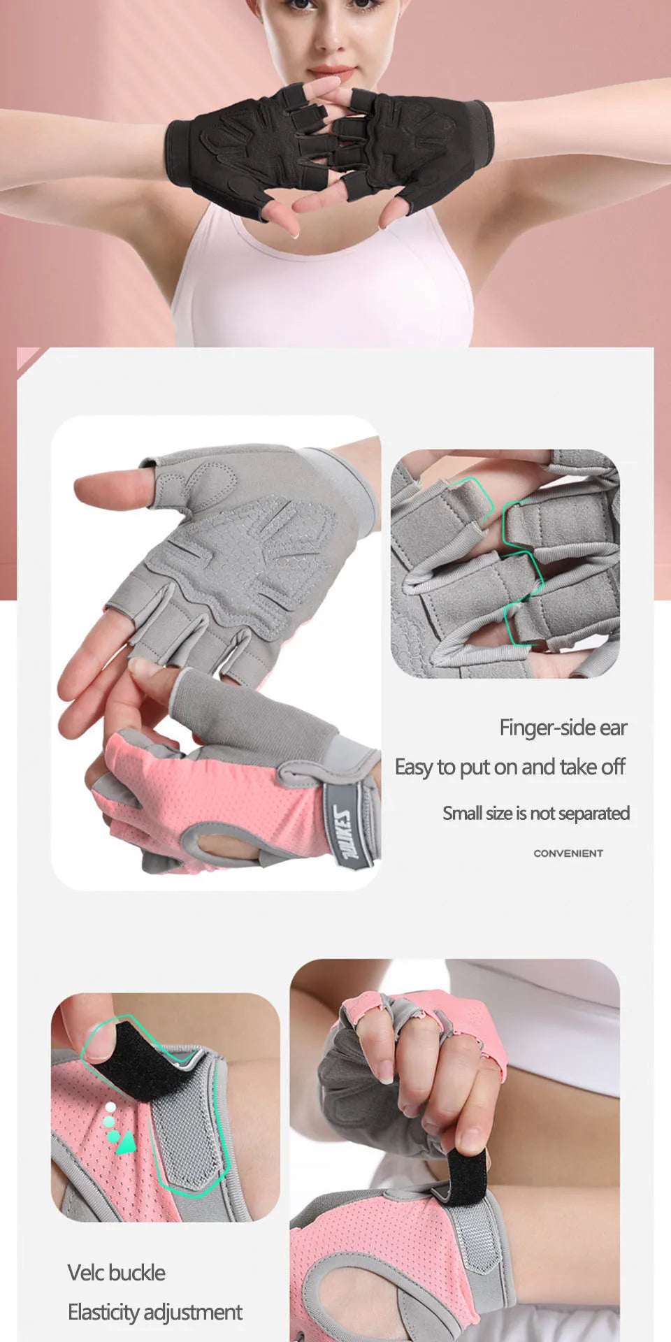 AOLIKES 1 Pair Gym Gloves Body Building Sports Fitness Dumbbell Workout Breathable Gloves for Crossfit Weight Lifting Training