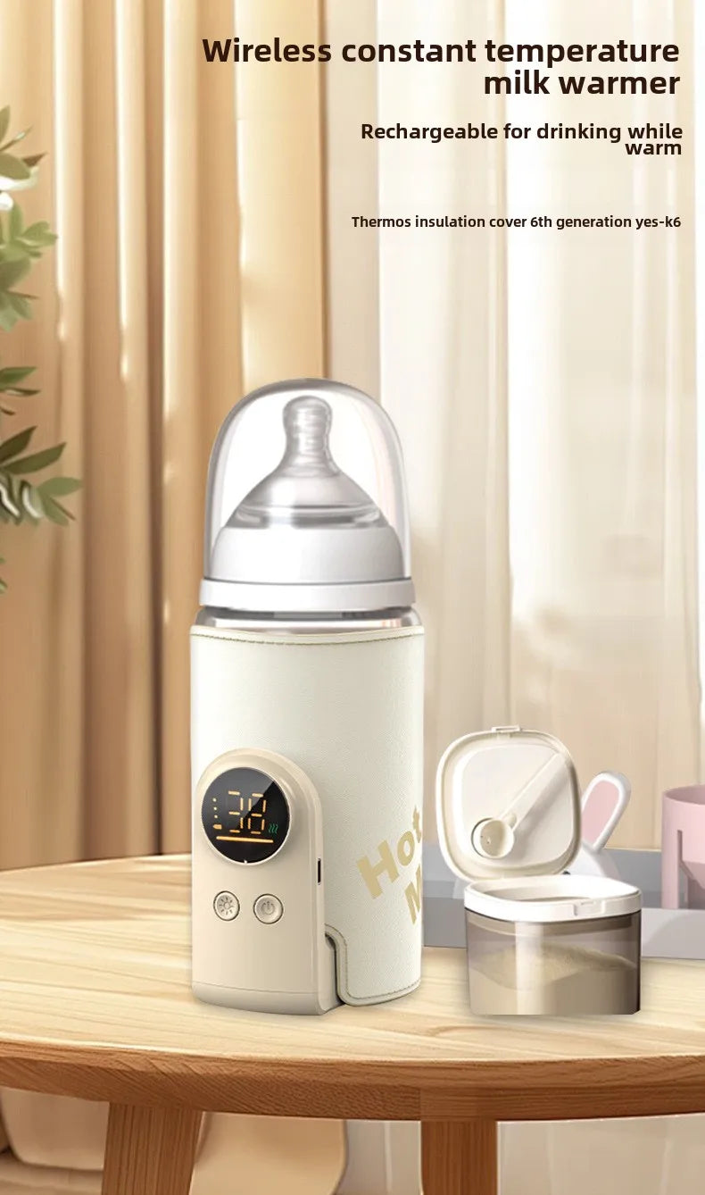 USB Multifunctional High-capacity Baby Feeding Bottle Smart Temperature Control Warmer Screen Newborn Baby Bottle Warmer Sleeve