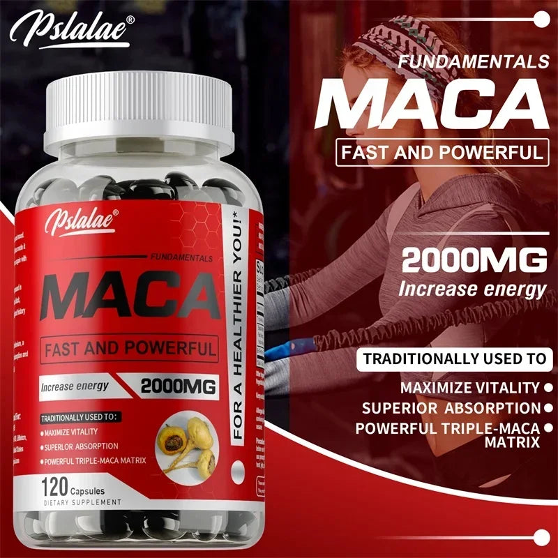 Maca Root Capsules - Improves Vitality and Performance, Enhance Energy, Builds Muscle and Strength