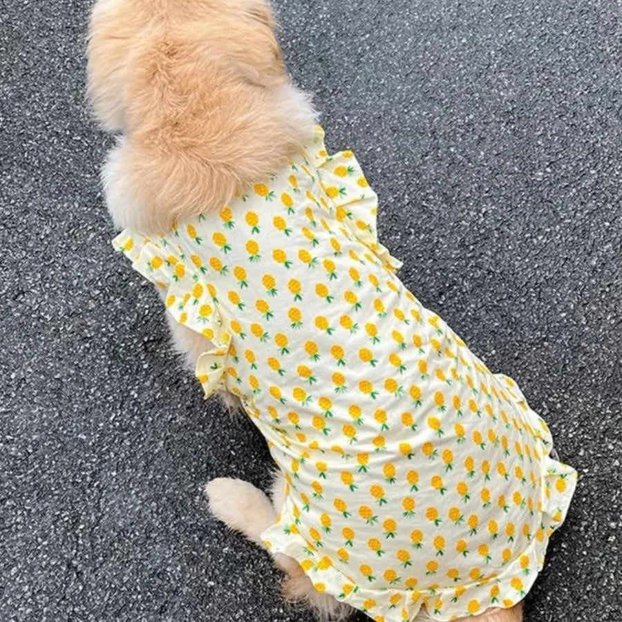Summer Large Dog Cooling Clothes Cute Pet Dog Princess Dresses Medium Big Dogs Summer Vest Labrador Golden Retrievers Clothes