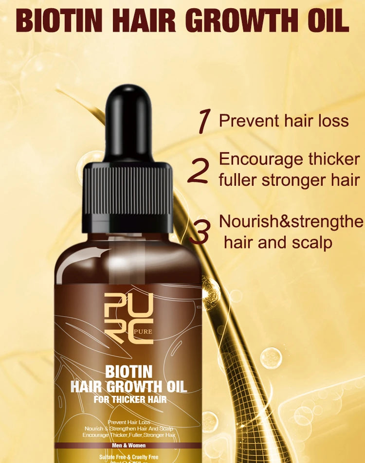 PURC Smoothing Hair Scalp Treatment Hair Shampoo Biotin Hair Oil and Conditioner Set for Men Women Hair Care