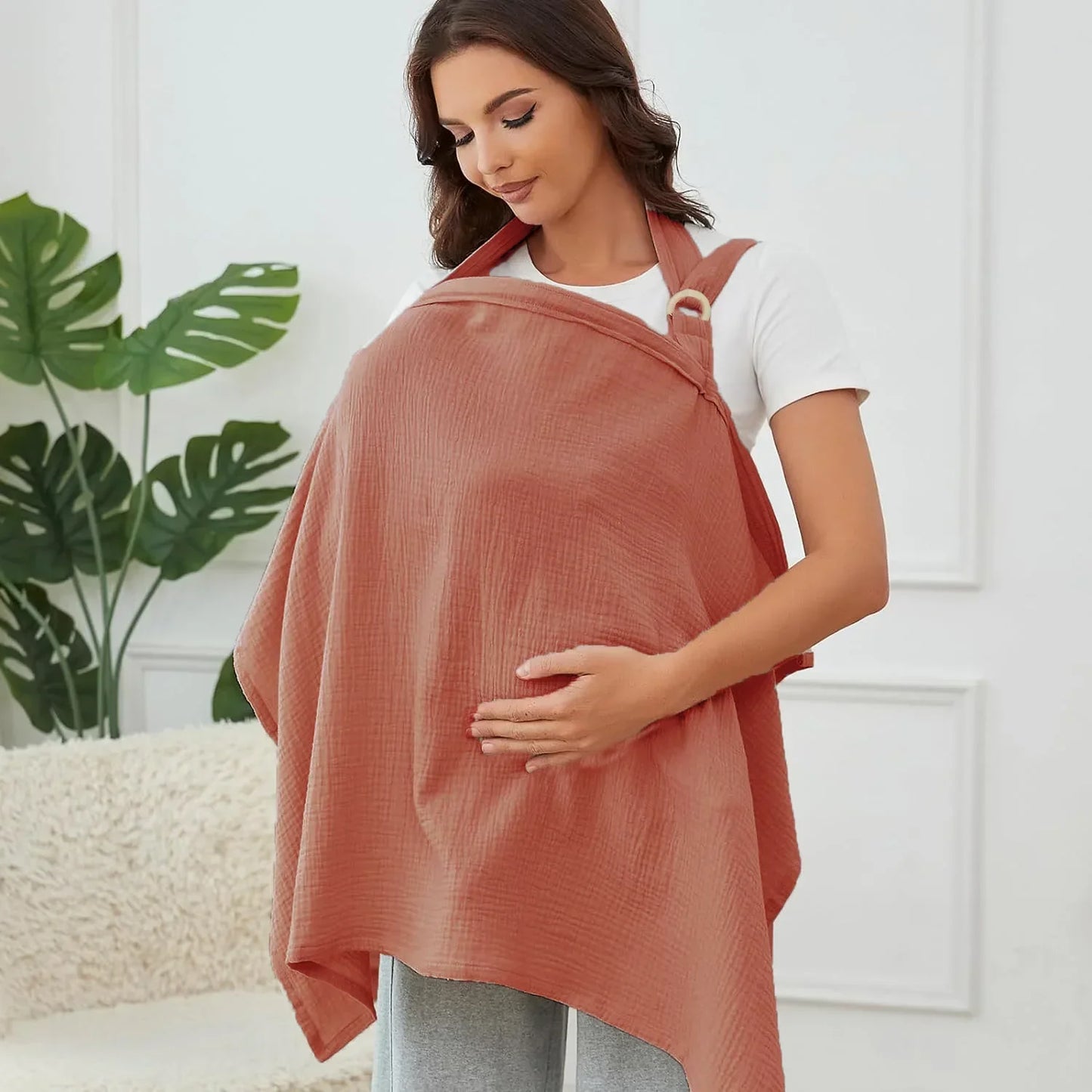 Cotton Mother Cape Blanket Nursing Apron Carseat Stoller Cover Lactation Maternity Clothes for Baby Breastfeeding Accessories
