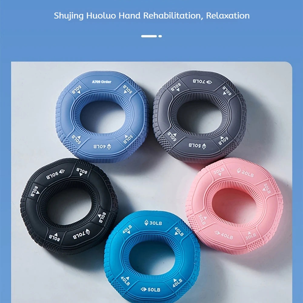 Octagonal Grip Ring Resistance Silicone Hand Exerciser Arm Strength Training Equipment Non-Slip Home Gym Fitness Workout Tool
