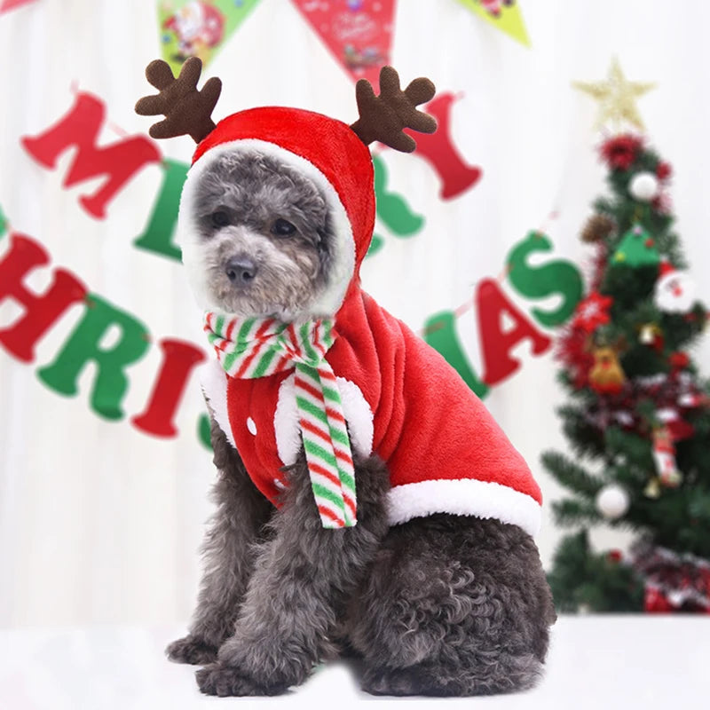 Christmas Dog Clothes for Small Medium Dogs Pet Costume Chihuahua Pets Hoodies Warm New Year Dog Clothing Yorkshire