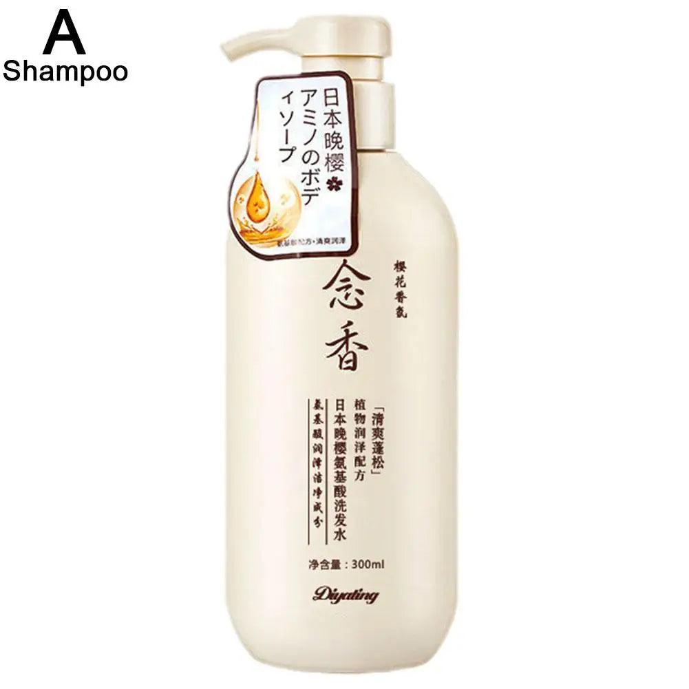 3 Pack Japanese Shampoo And Conditioner & Body Wash Set, Amino Acid Fragrant Japanese Evening Shampoo, Thick Smooth Hair
