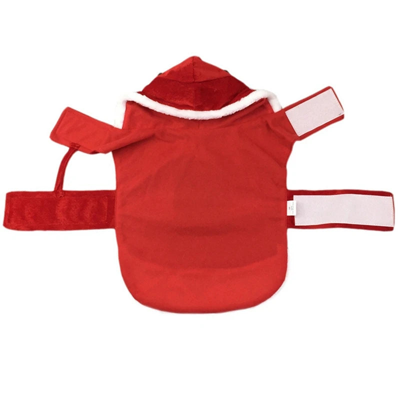 Pet Christmas Clothes Santa Claus Dog Costume Puppy Coat Jacket Suit with Cap Clothing Cosplay For Small Medium Large Dogs Cats