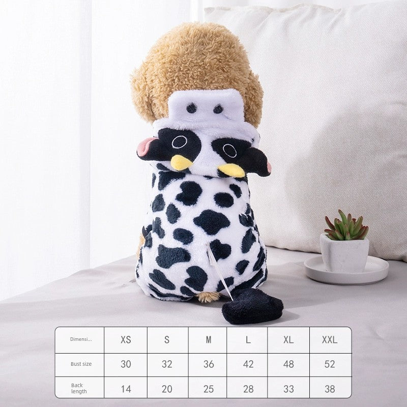 Cat Clothes Tiger Outfit Thermal Cotton-Padded Clothes Kitten Blue Cat British Shorthair Muppet Autumn and Winter Pet Dog Four-Legged Clothes