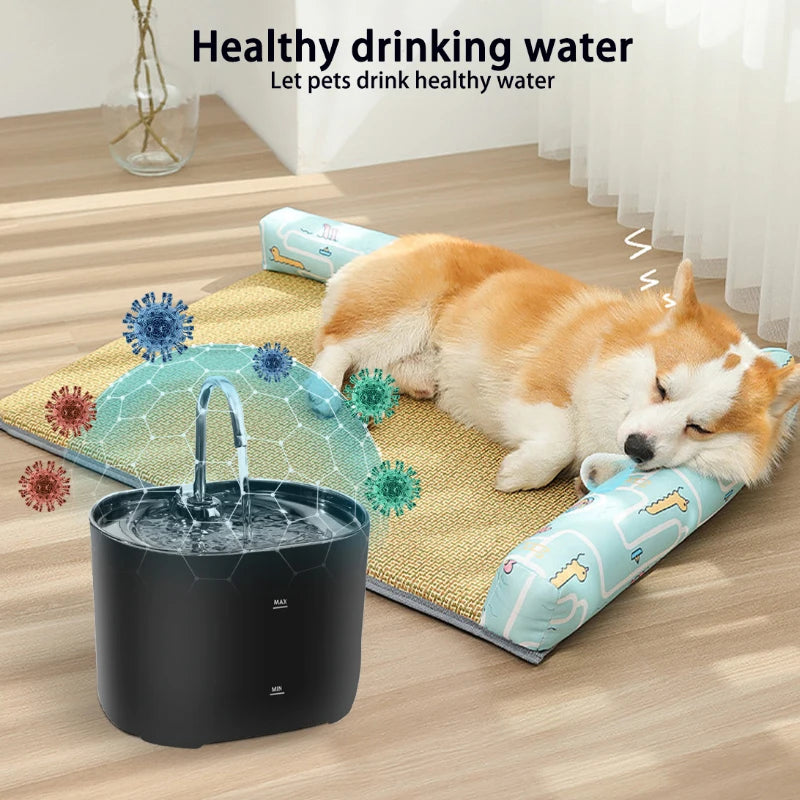 Cats Water Fountain Automatic Filter Cats Fountain With Stainless Steel Faucet Silent Water Pump Pet Cats Dog Water Dispenser