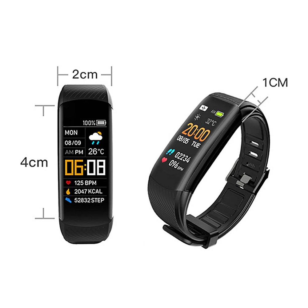 Smart Watch Waterproof Sport Smartwatch Heart Rate/Blood Pressure/Blood Oxygen Monitor USB Direct Charging for Outdoor Exercises