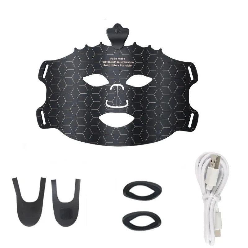 UBilli 7 Colors Silicone Led Facial Mask Light Therapy Mask Full Face 240 Lamp Beads Wirelessly Red Light Therapy Photon Mask