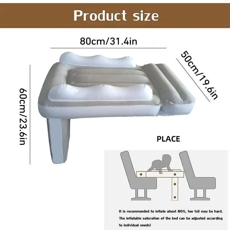 Portable Toddler Airplane Bed Baby Child Inflatable Mattress Air Bed Seat Extender Sleeping Mattress For Travel Car Road Trip