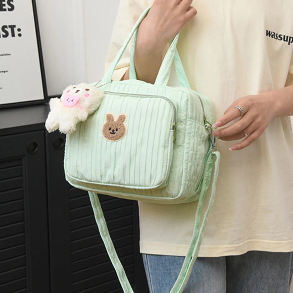 Mommy Stroller Nappy Bag Portable Cute Cartoon Multi-function Large Capacity Baby Diaper Bags with Pendant Nylon Mom Travel Tote
