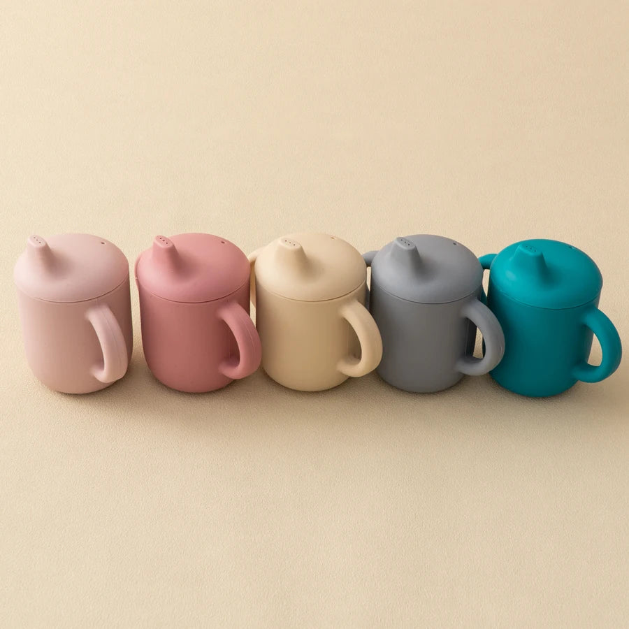 1PCS Two Lids Baby Silicone Straw Cup BPA Free Portable Storage Snack Container Feeding Cup Kids Learning Drink Cup Baby Stuff