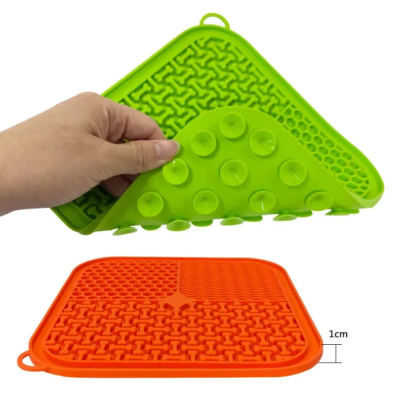 Cat Dog Slow Food Mat Pet Lick Silicone Mat Dog Feeder Supplies Suction Bowl Slow Food Mat Cats Dogs Feeding Supplies