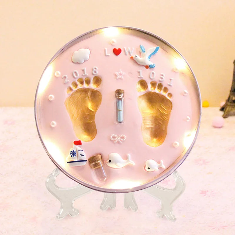 Baby Boy Girl Footprint Baby Care Air Drying Soft Clay DIY Babies Hand Foot Imprint Kit Casting Toys Print Pad Newborn Souvenir