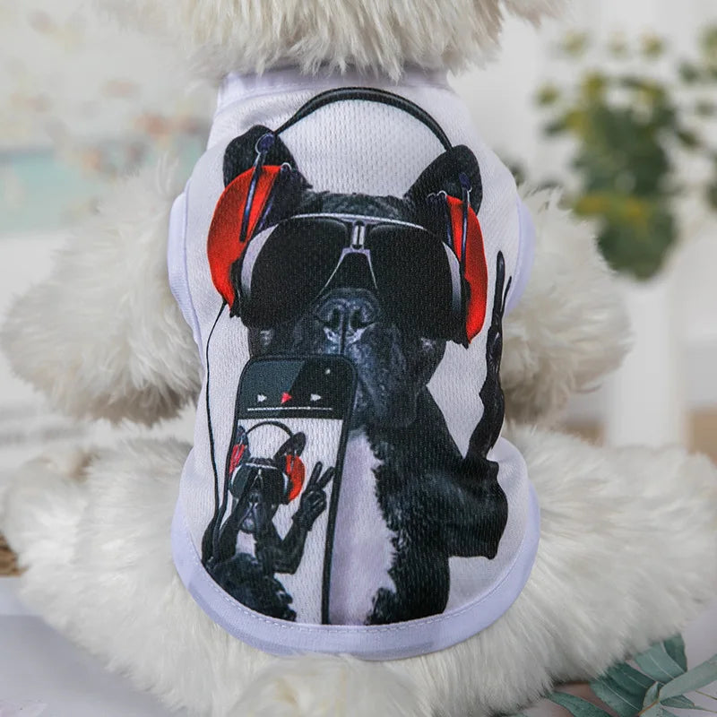 1 PC Lightweight Summer Vest for Pets Chihauhua XS-XXL Big Dogs Clothing Ice Felt Overall Cartoon No Fading Pet Cat Overalls