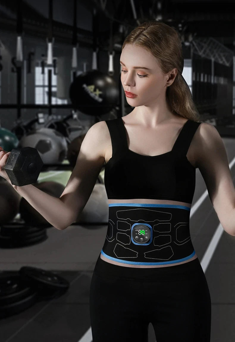 EMS Abdominal Toning Belt Electric Muscle Stimulation Muscle Toner Portable Fitness Massager Waist Trainer Body Slimming Shaping