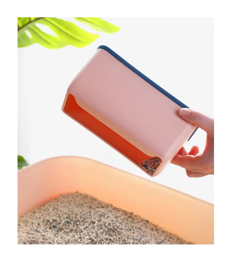 Cat litter shovel storage rack color matching base large metal shovel storage box pet supplies