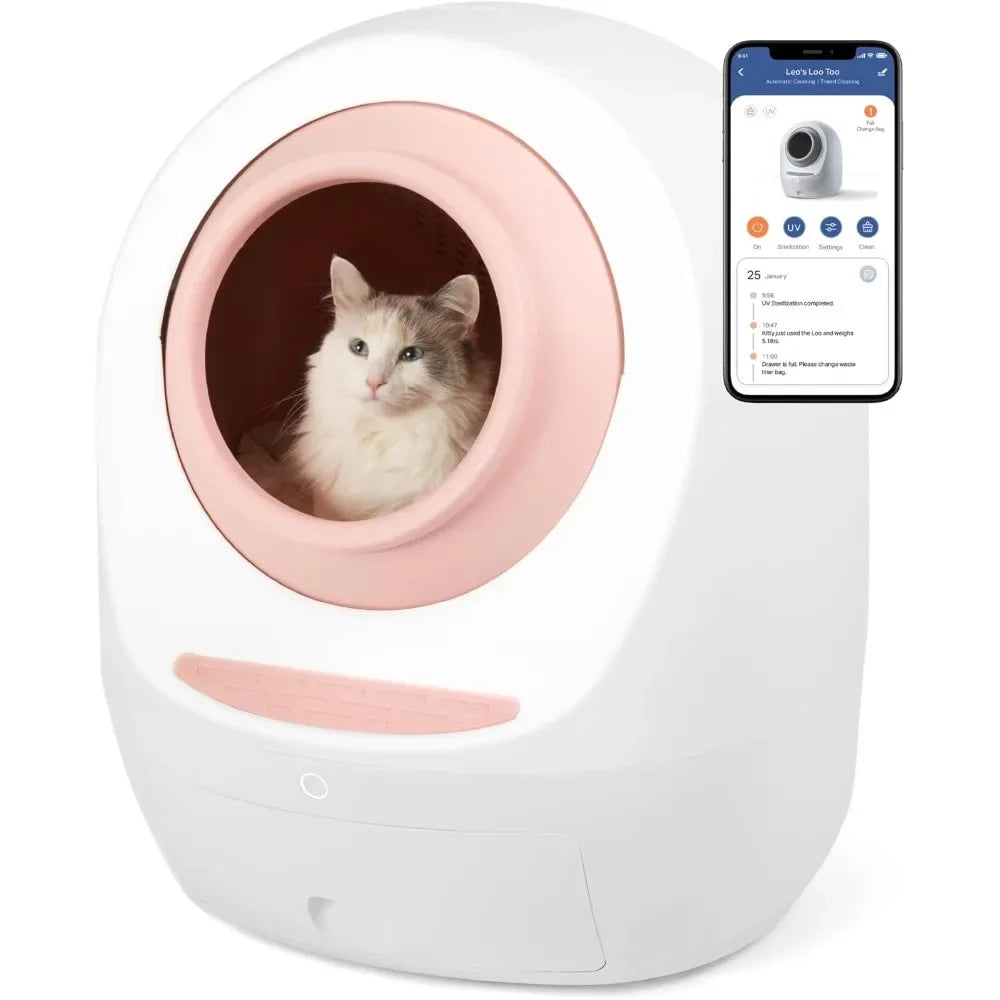 Self-Cleaning Cat Litter Box – Wi-Fi App Control, Whisper Quiet | Anti-Pinch with UV Odor Removal & Health Monitor